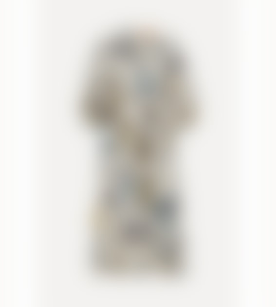 Stine Goya Poppies Three Quarter Sleeve Midi Dress Col: Cream Multi, S