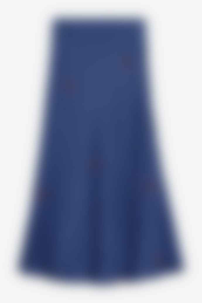 Ottod'Ame  Royal Clover Blue Midi Skirt