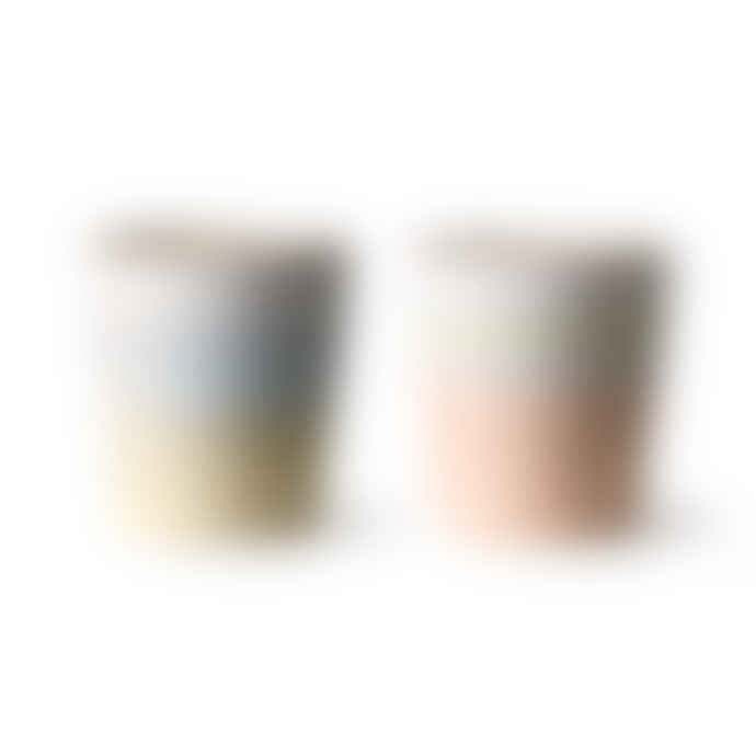 HKliving Suites Special Ceramic 70’s Mugs Horizon Set of 2