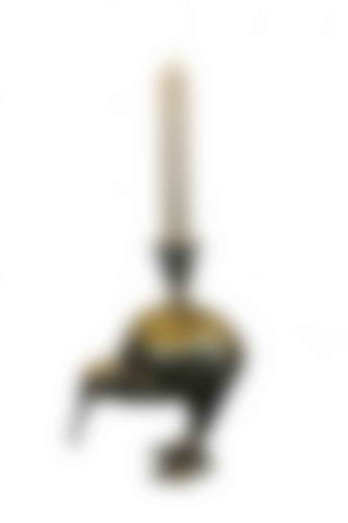 Vanilla Fly Kiwi Bird Candle Holder In Antique Brass