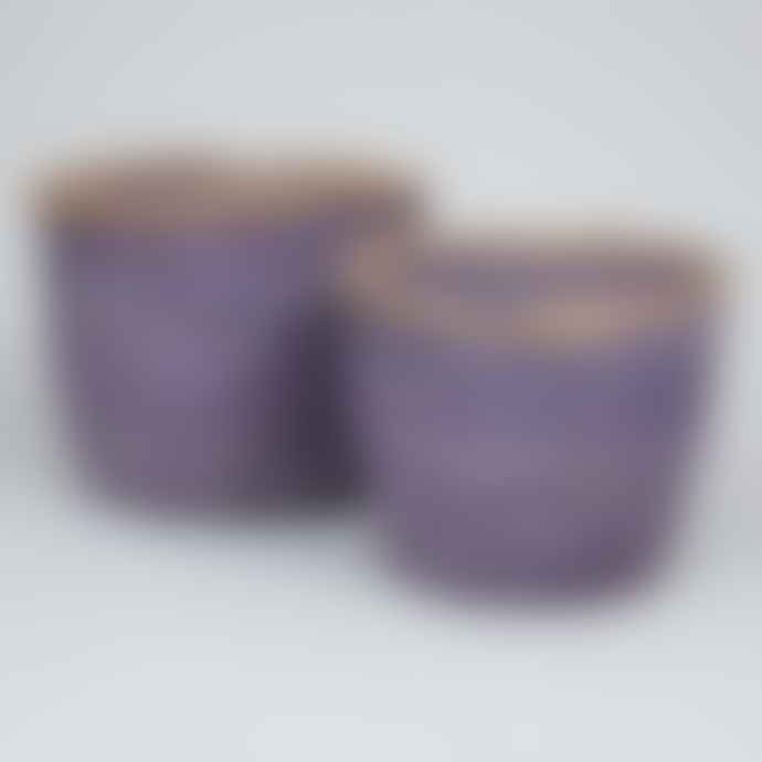 Ib Laursen Set of 2 Storage Basket in Blue Lilac