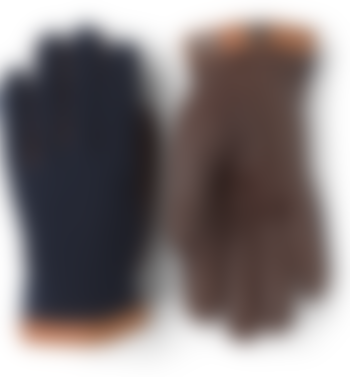 Hestra Deerskin Wool Tricot Gloves Navy Chocolate