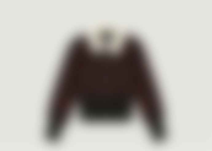 Maje Bloppane Checked Short Jacket With Faux Fur Collar