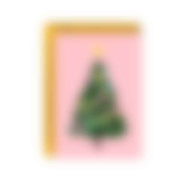 Icka Print Pink Christmas Tree Card