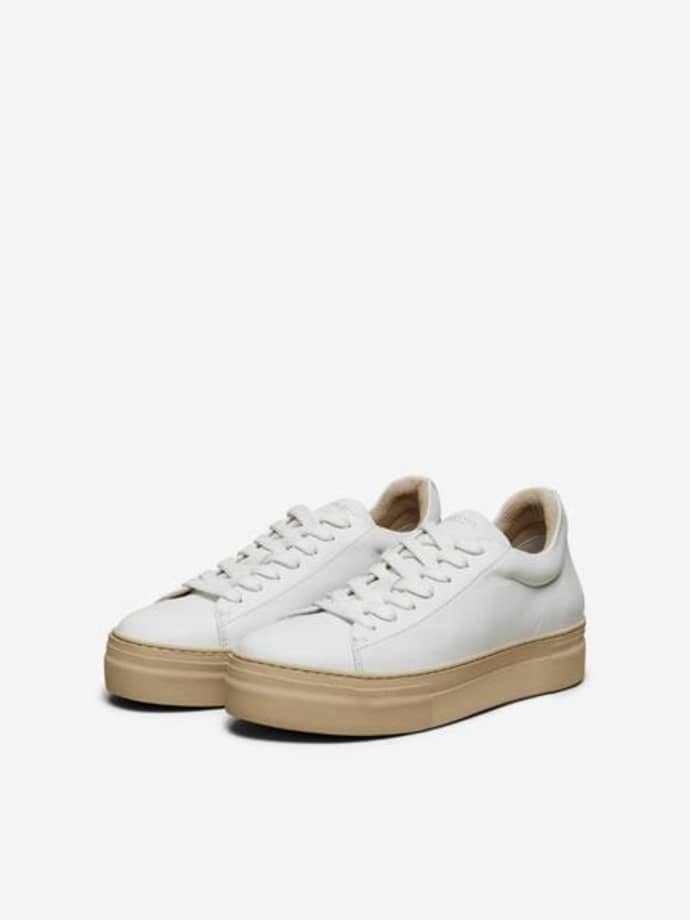 Trouva: Hailey Leather Trainers White
