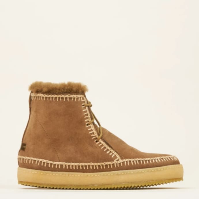 Trouva: Argo Lace Up Ankle Boot I Camel Suede Beige