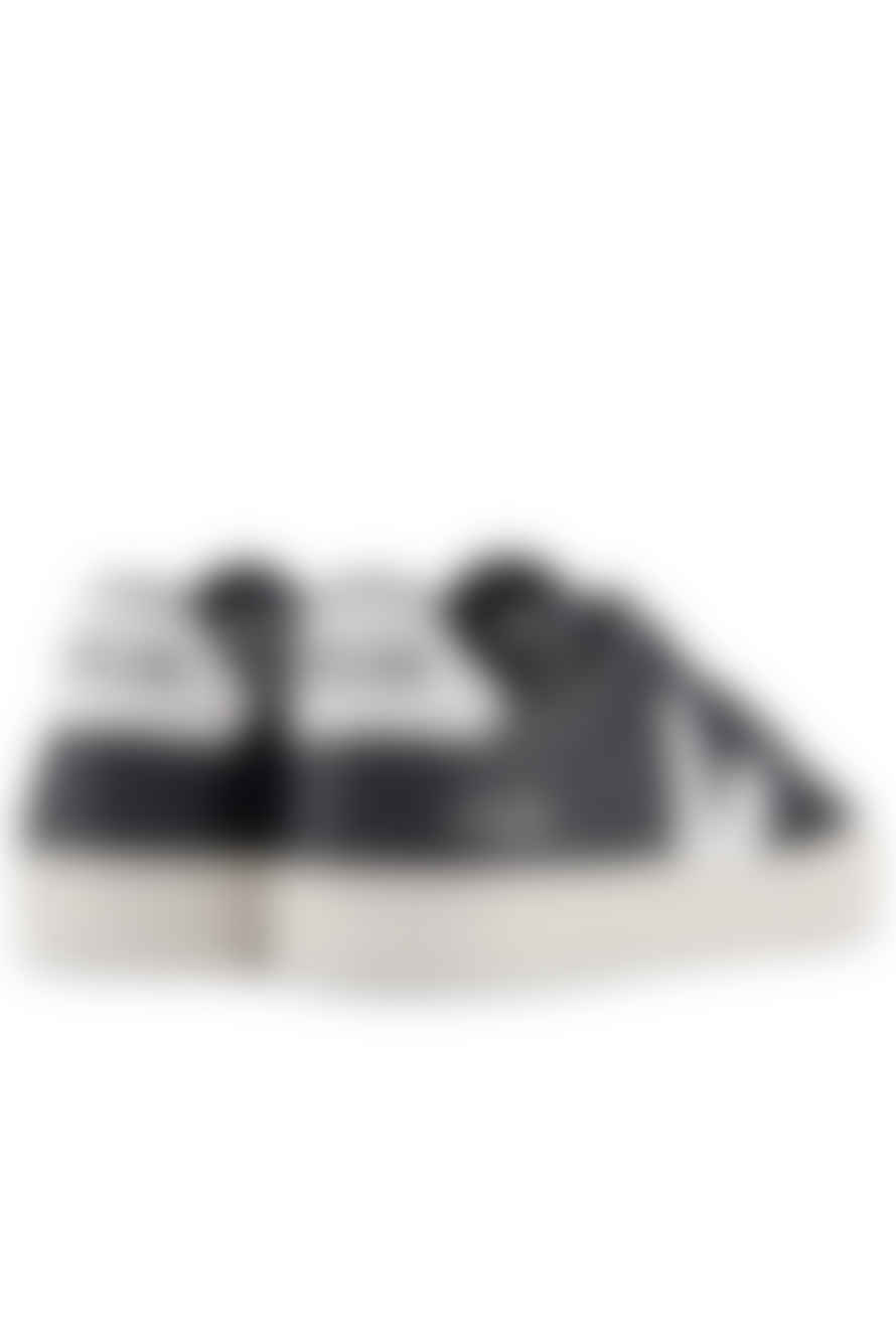 Veja Campo Chrome Free Leather Trainers Shoes - Black White