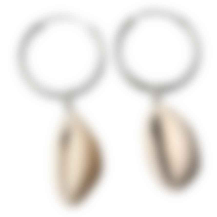 silver jewellery Cowrie Shell Small Hoop Earrings