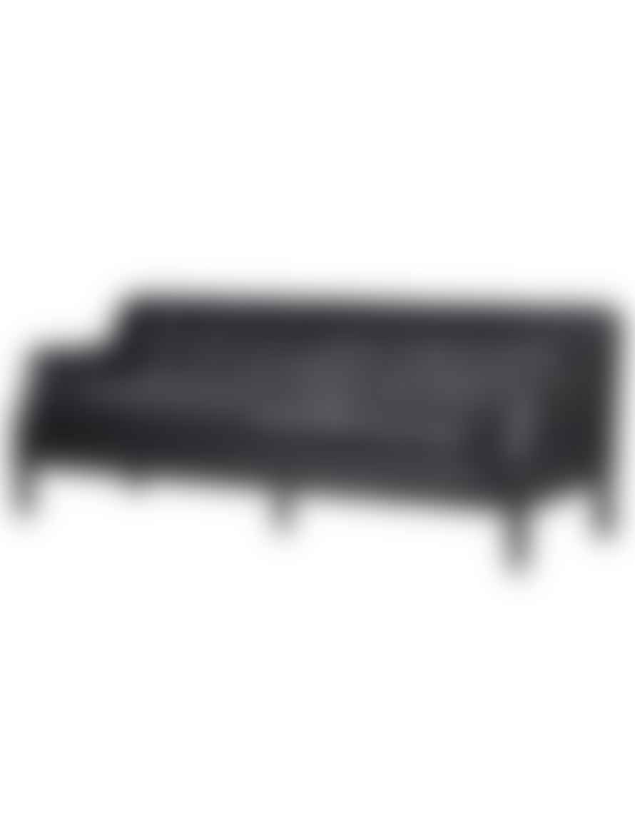 The Forest & Co. Black Leather Button Back 3 Seater Sofa Pre Order October