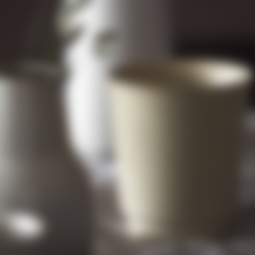 House Doctor Set of 2 Beige Stoneware Ribbed Mugs