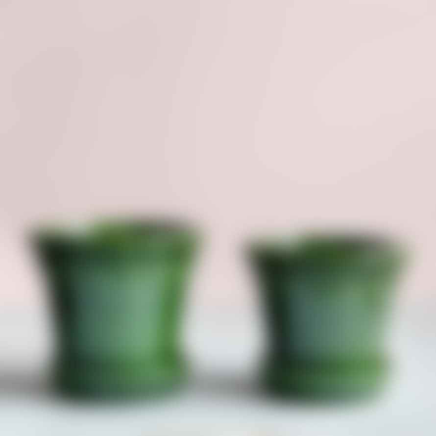 Botanical Boys Emerald Copenhagen Glazed Plant Pot with Saucer 