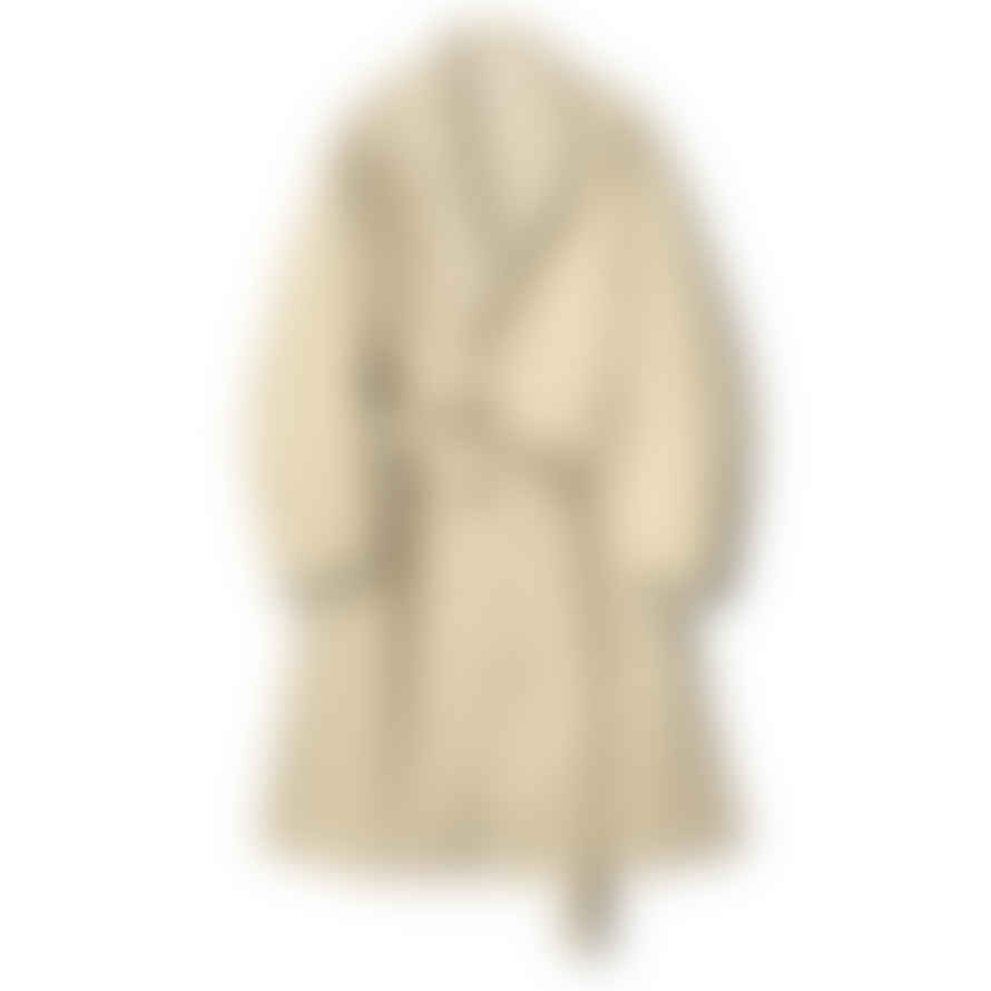 Partimento Belted Single Coat in Beige