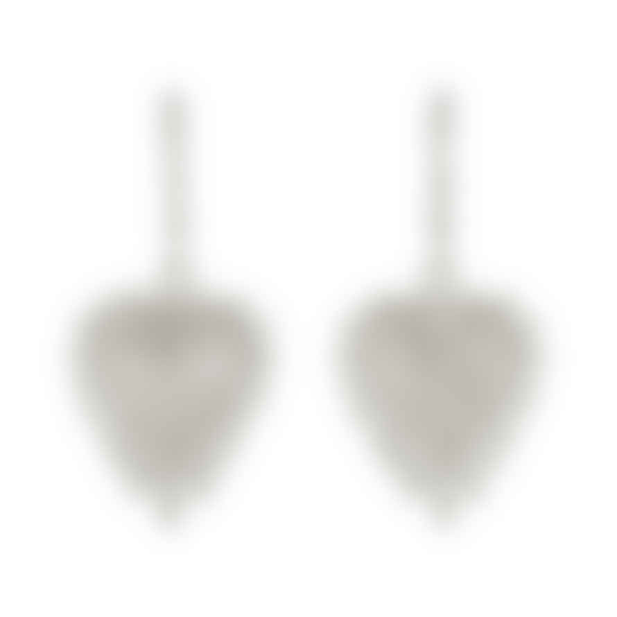 Zoe and Morgan  Heart Rays Earrings Silver