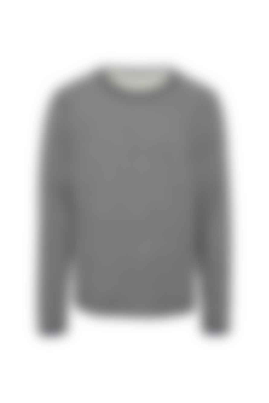 Knowledge Cotton Apparel  Grey Stripe Walnut Hemp Sweater
