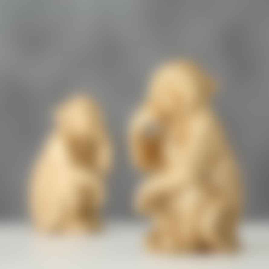 &Quirky Gold Sitting Monkey Figures : Set of 2
