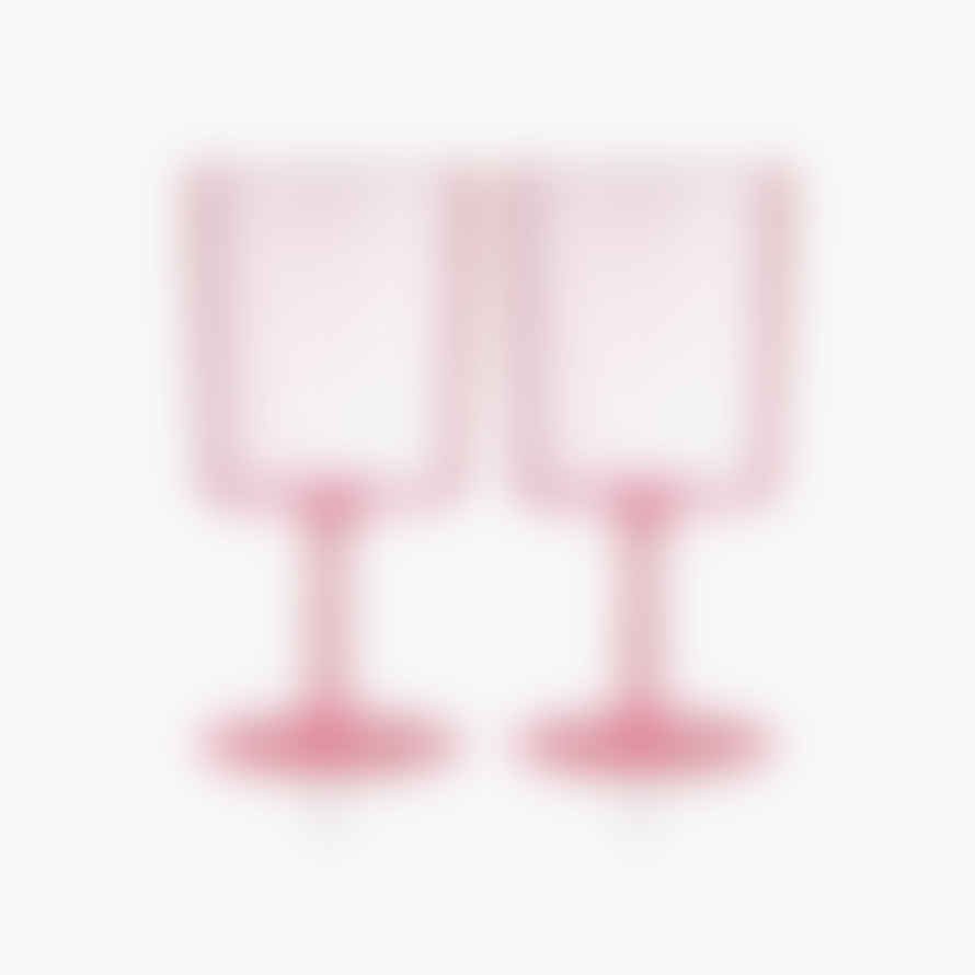 Maison Balzac Set of 2 Pink Wine Glasses