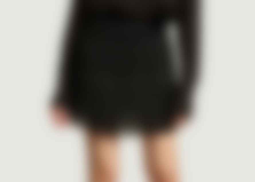 By Malene Birger Black Dinala Mini Skirt with Smocking and Pleats