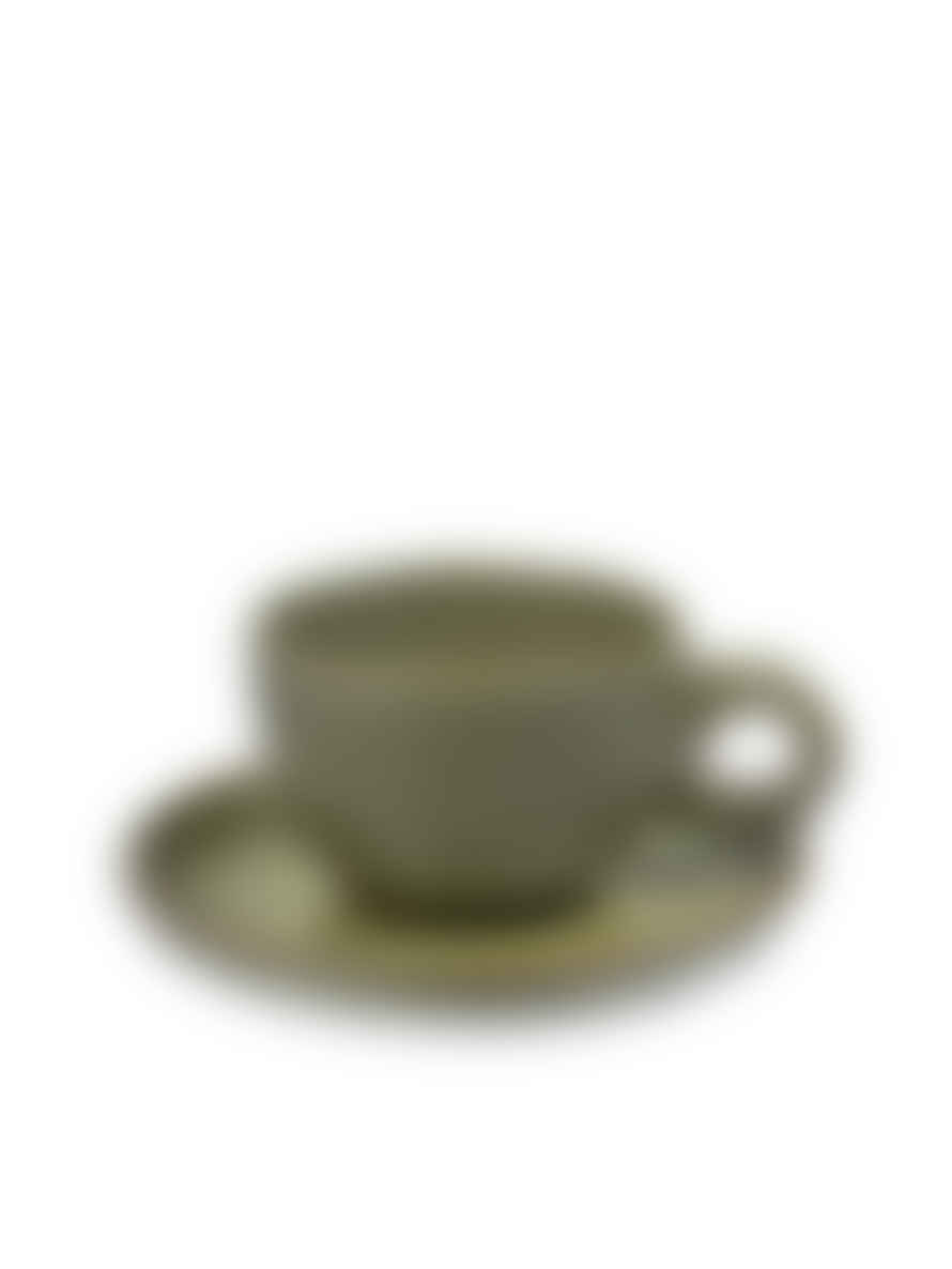 Sergio Herman for Serax Surface - Cafe Lungo Cup and Saucer Camo Green - 2 Pieces