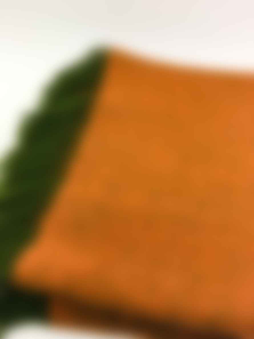 D&T Design Blanket Wool Herringbone Green / Orange Fb 0437