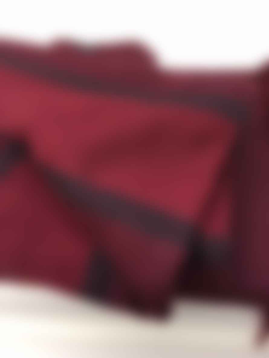 D&T Design Blanket Lambswool Striped Red / Dark Grey