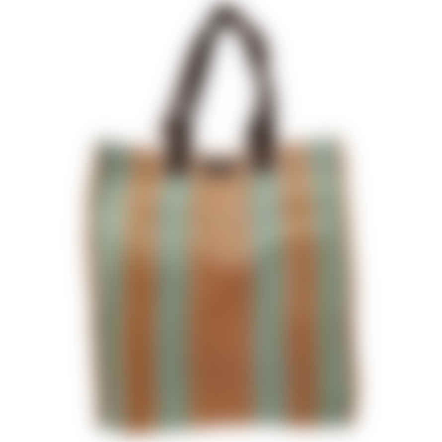 British Colour Standard Eco Woven Market Shopper Bag - Spanish Orange and Grass 
