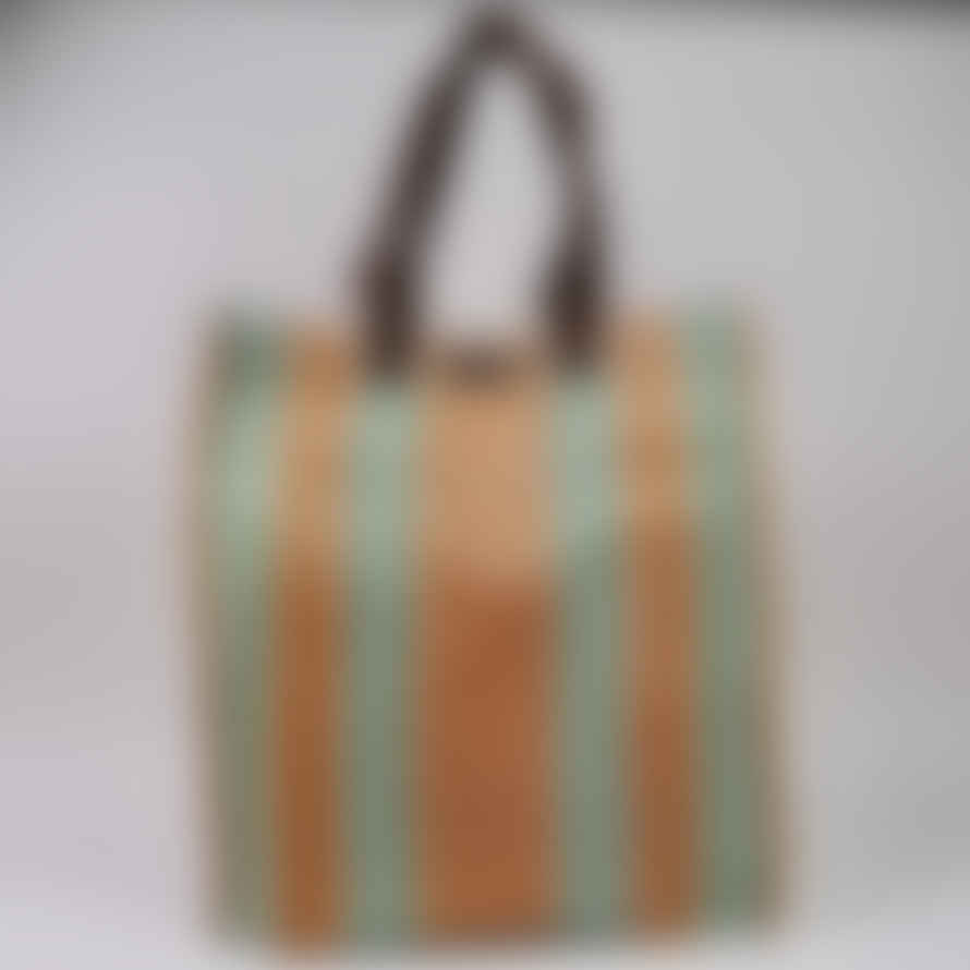 British Colour Standard Eco Woven Market Shopper Bag - Spanish Orange and Grass 