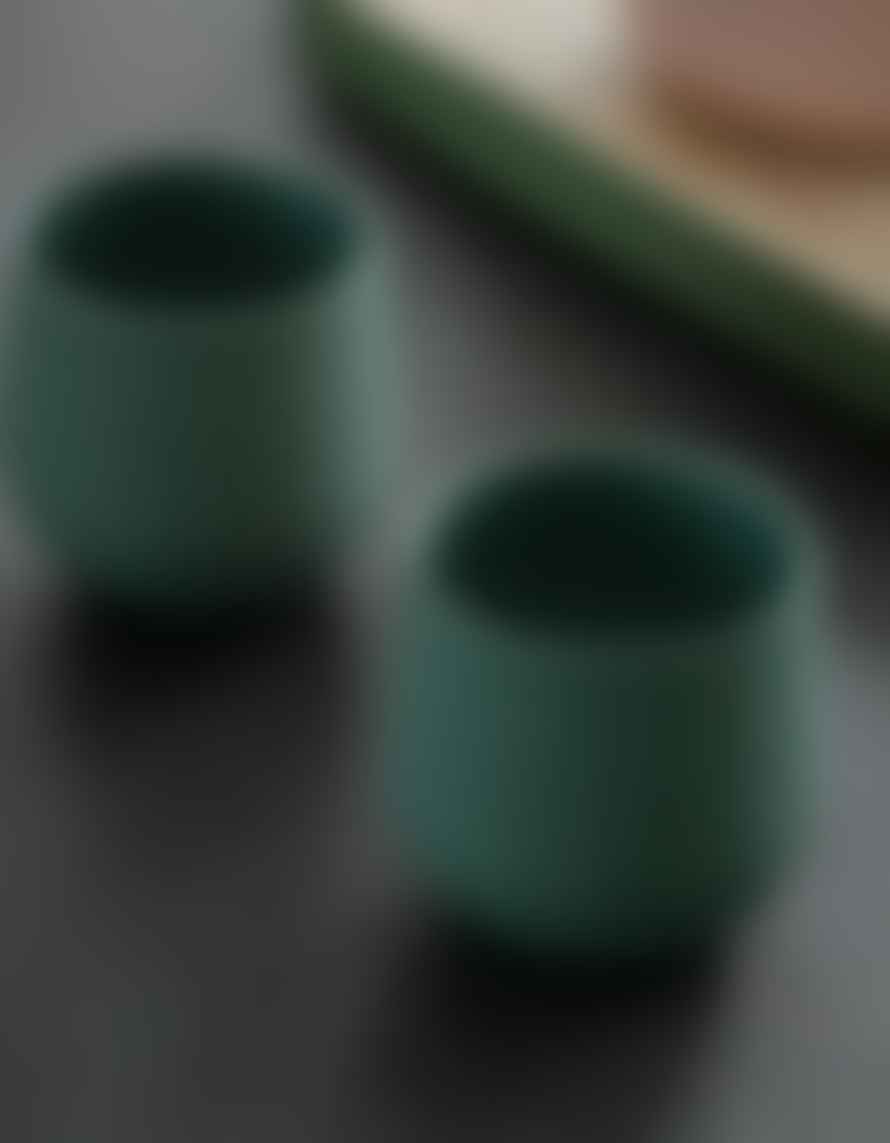 The Forest & Co. Set Of Two Emerald Tumblers