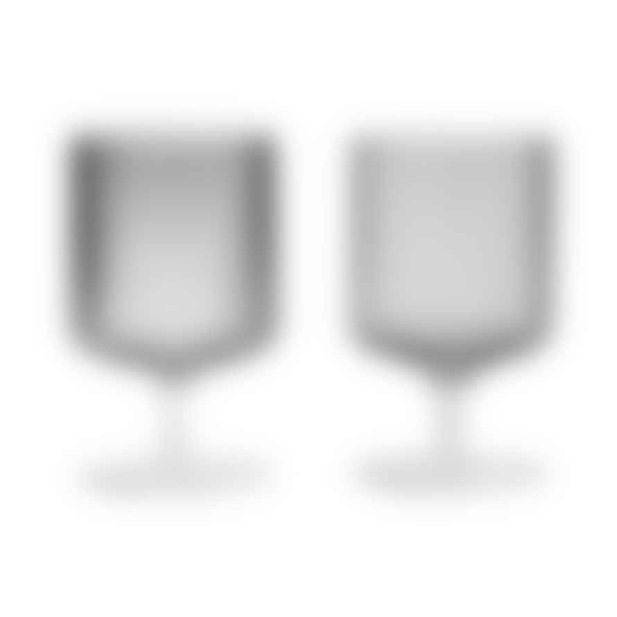 Ferm Living Set of 2 Smoked Grey Ripple Wine Glass 