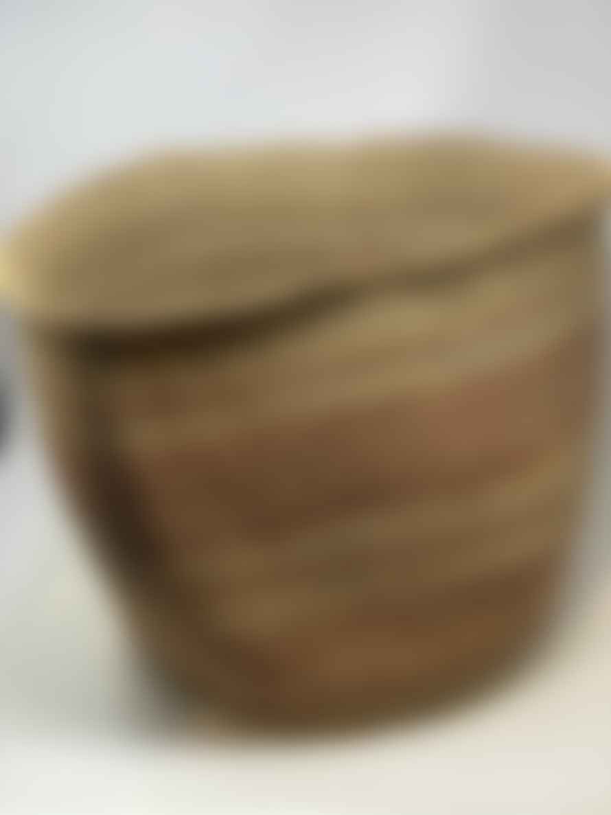 botanicalboysuk Iringa Basket Brown Striped Pattern XL