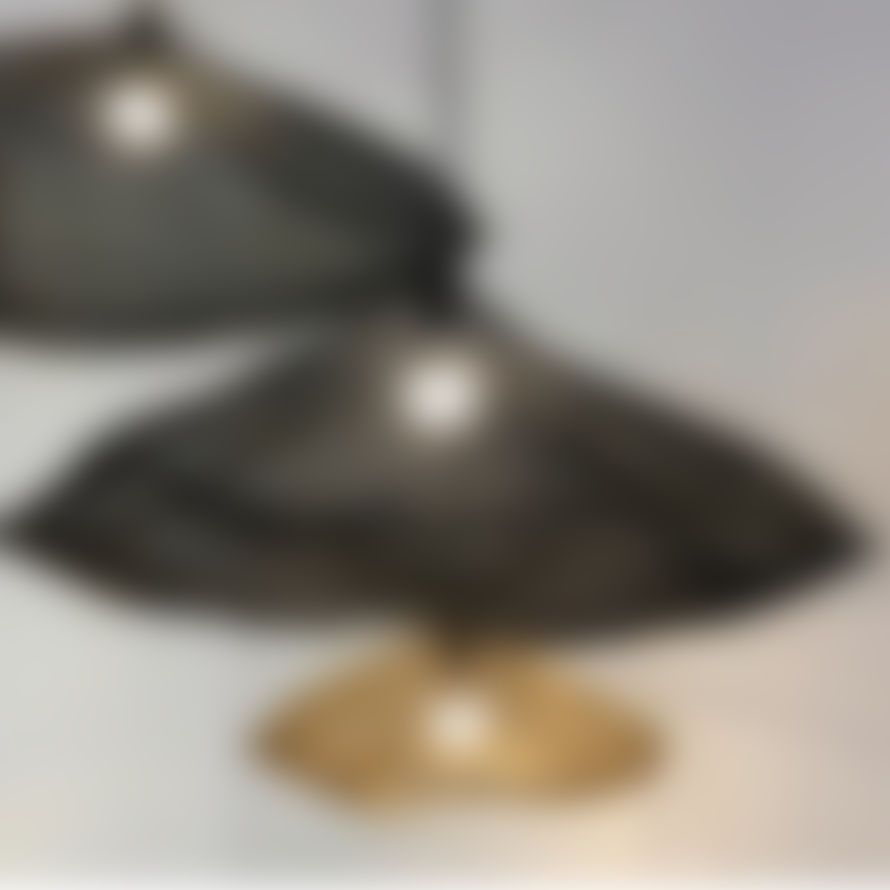 POETIC IN ROCK  Golden Metal Suspension Wire with 50/ 60cm Brass Crocheted Lampshade