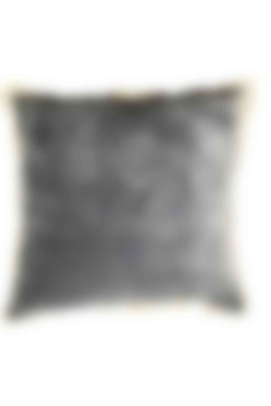 Maitri Stonewashed Velvet Cushion Charcoal 60 X 60
