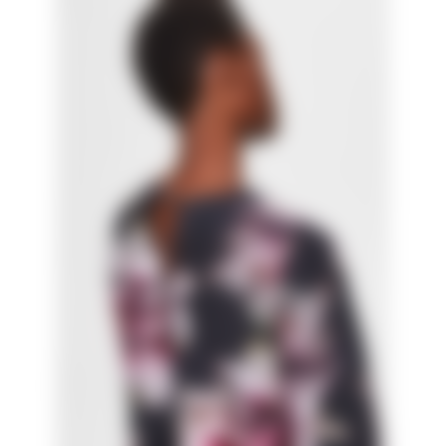 Selected Femme Black Esther Peplum Top Flower Print 