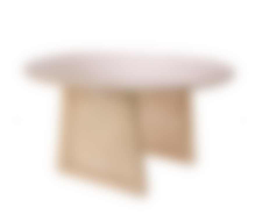 HKliving Round Side Table 65x65x35cm in Natural Wood and Legs in Grid