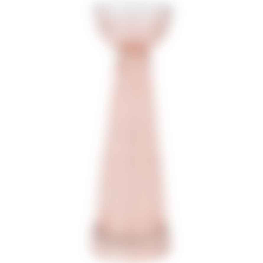 The Libra Company Ribbed Pink Glass Candle Stick