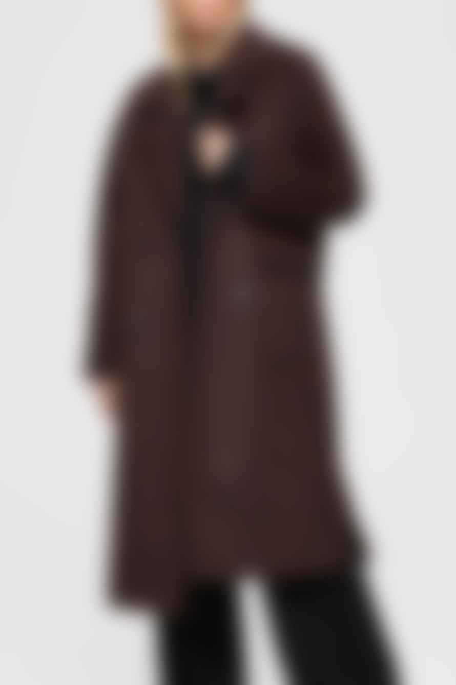 Selected Femme Maritime Element Brown Check Wool Coat