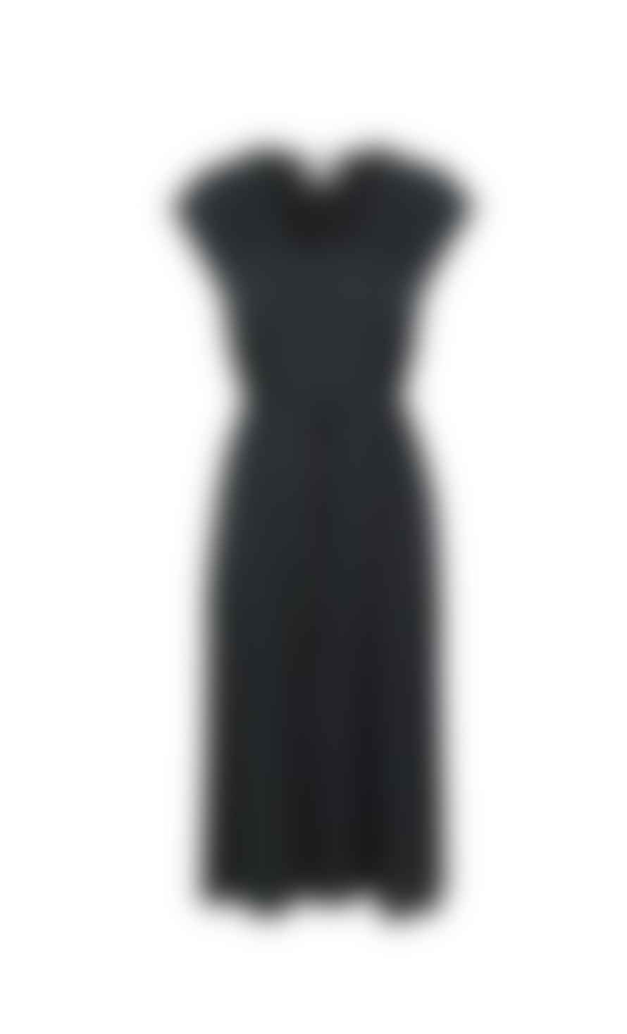 Anorak Mads Norgaard Charcoal Black Jersey Dip Midi Dress