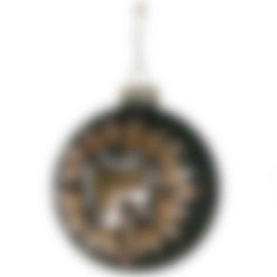 Or & Wonder Collection Luxury Bauble with  Black and Gold Detailed Design