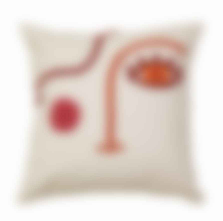Tufted Abstract Face Cushion