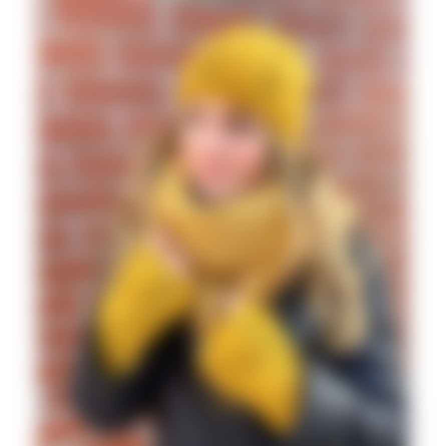 Sjaal met Verhaal Fleece-Lined Wool Ochre Yellow Crocheted Hat 