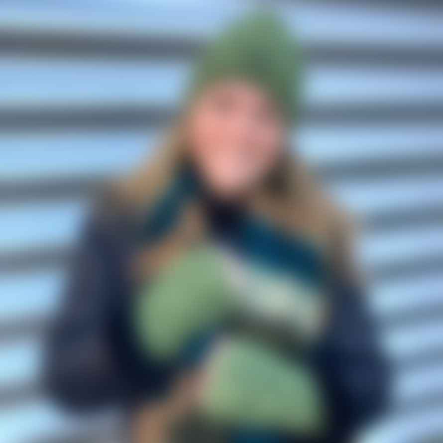 Sjaal met Verhaal Fleece-Lined Wool Green Crocheted Hat 