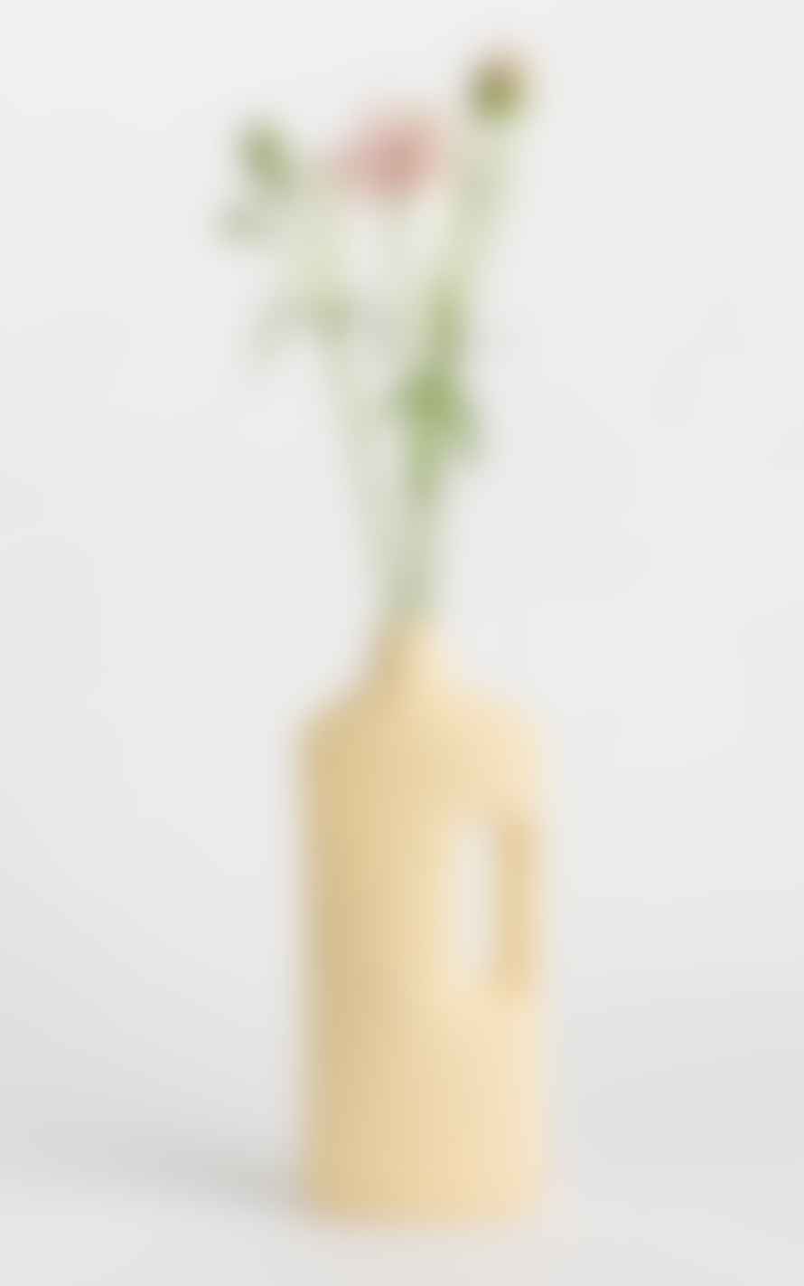 Foekje Fleur Porcelain Bottle Vase #3 Warm Yellow