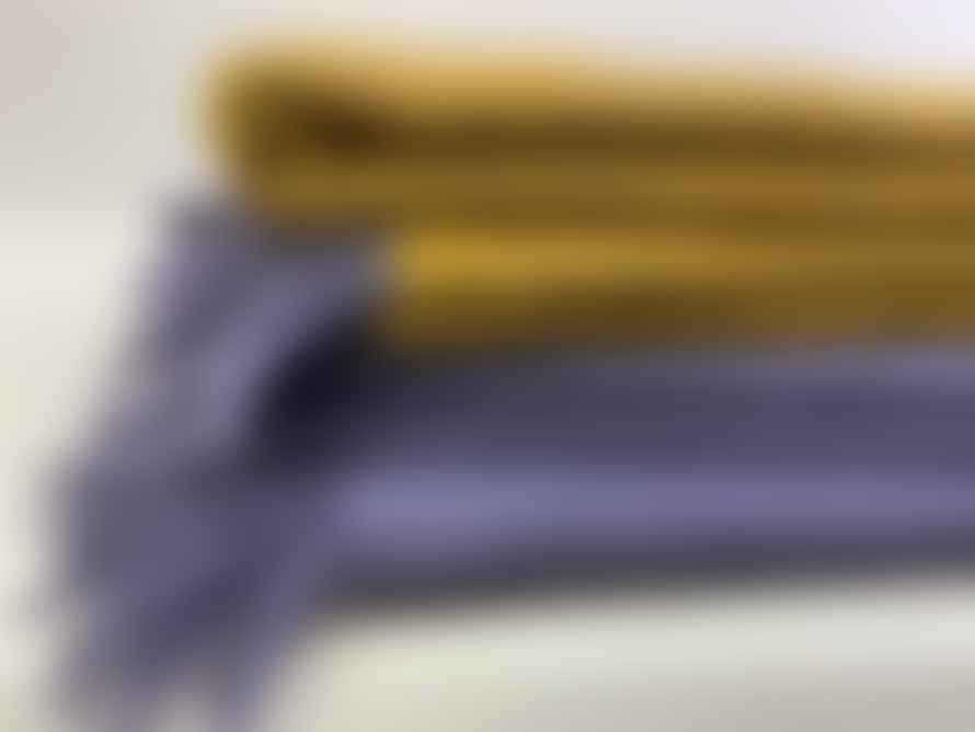 D&T Blanket Wool Herringbone Ocker/purple  FB 4718