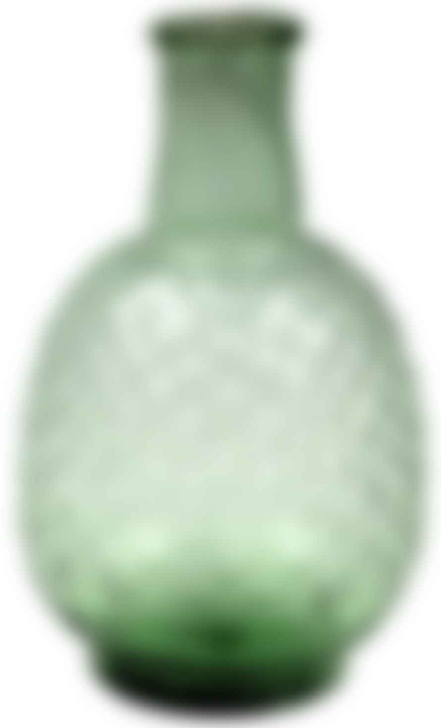 De Weldaad Vase Recycled Glass - Green Pineapple