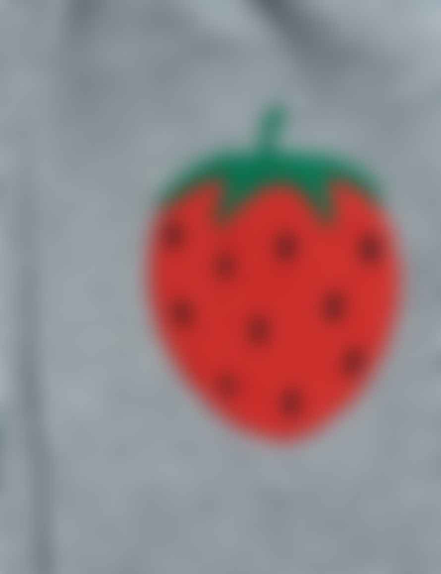 Mini Rodini Grey Strawberry Embroidered Sweatpants