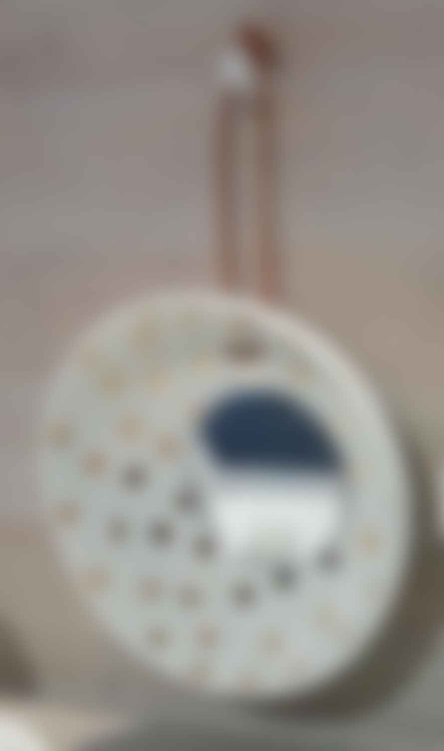 Räder Round Porcelain Mirror with Polka Dots
