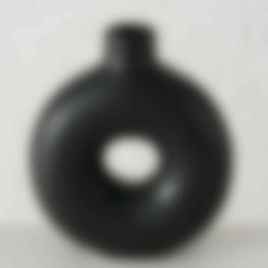 &Quirky Black Lanyo Circular Vase