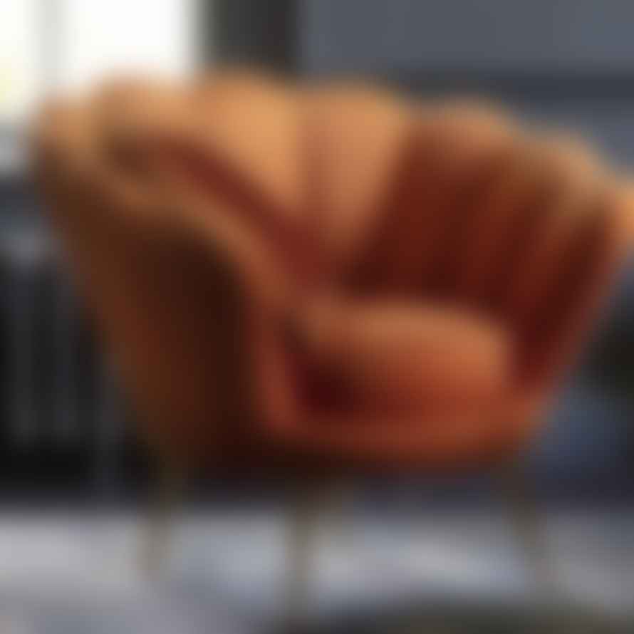 Gallery Direct Burnt Orange Velvet Oyster Chair