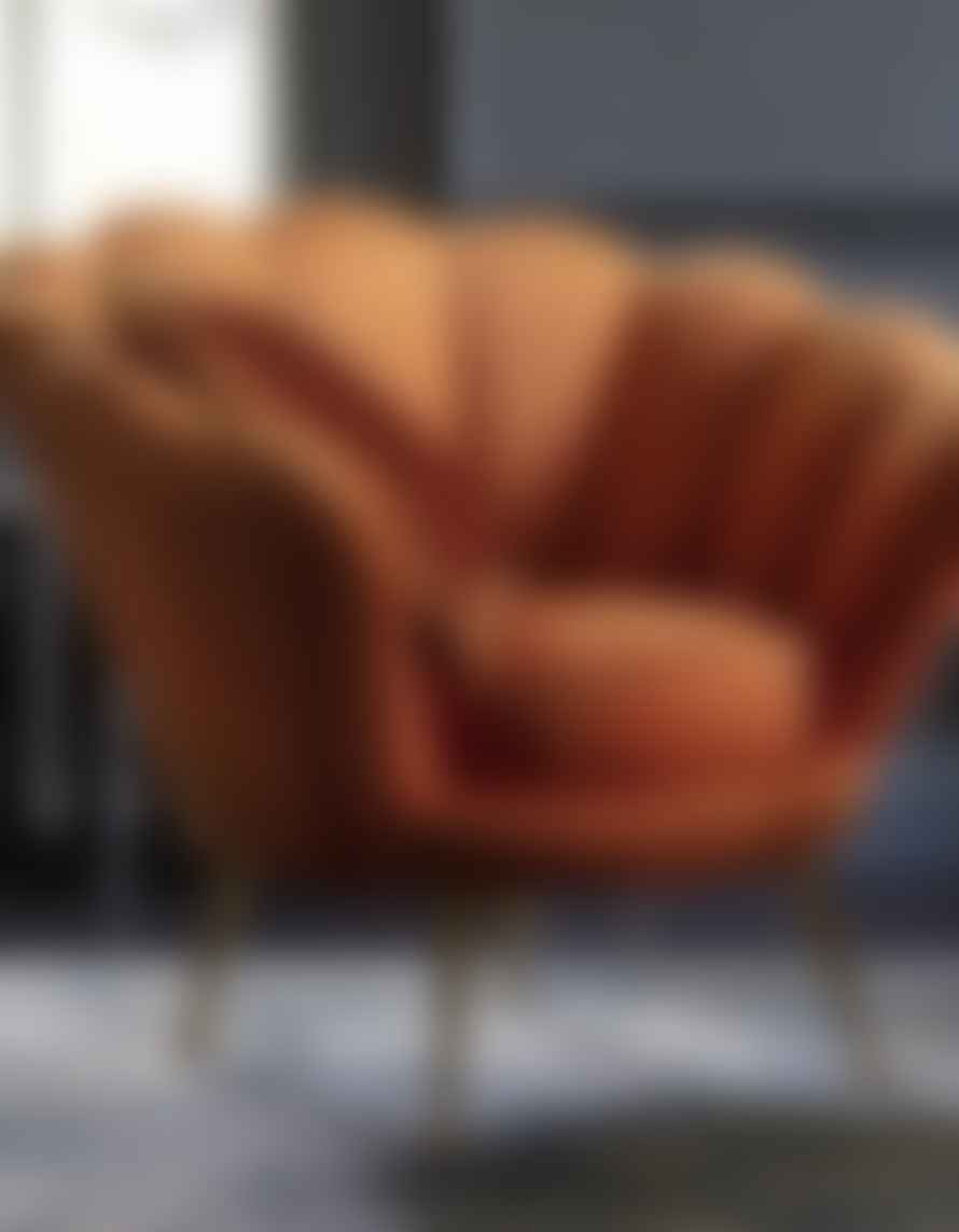 Gallery Direct Burnt Orange Velvet Oyster Chair