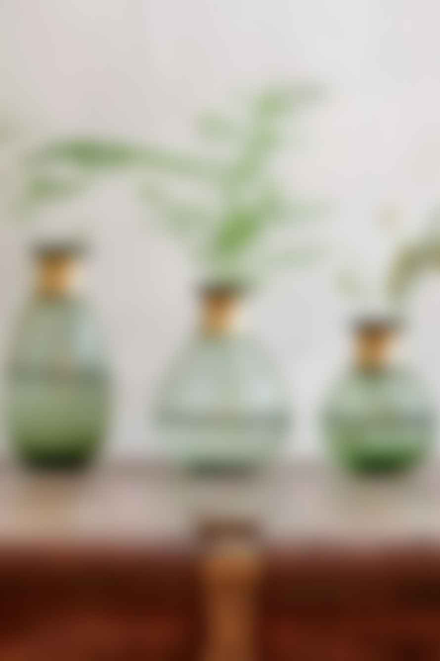 Nkuku Miza Mini Glass Vase In Green