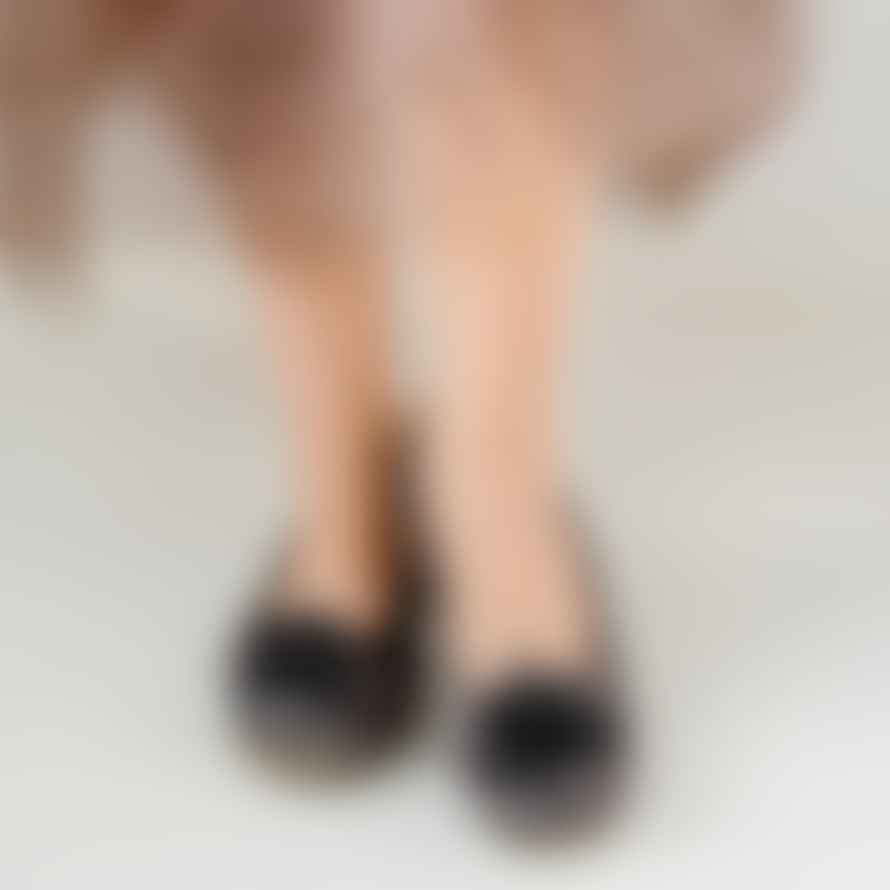 Pampuschen Taupe Grace Satin Ballerina Style Slippers